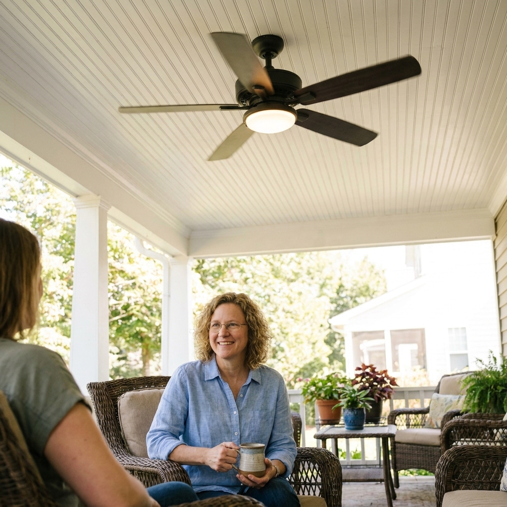 Choosing a Wet-Rated Ceiling Fan with Lights for a Covered Porch