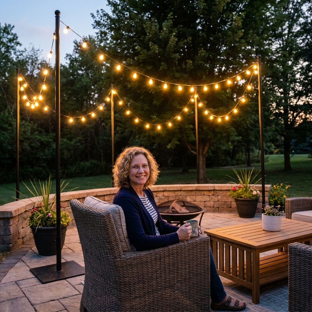 How to Hang Outdoor String Lights Without Trees