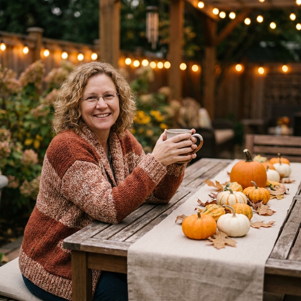 Festive Fall Outdoor Tablescape for Patio Dining