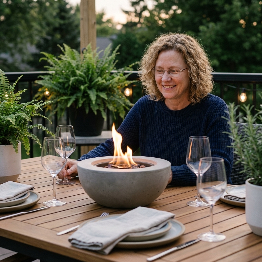 Tabletop Fire Bowls and Torches for Natural Patio Lighting