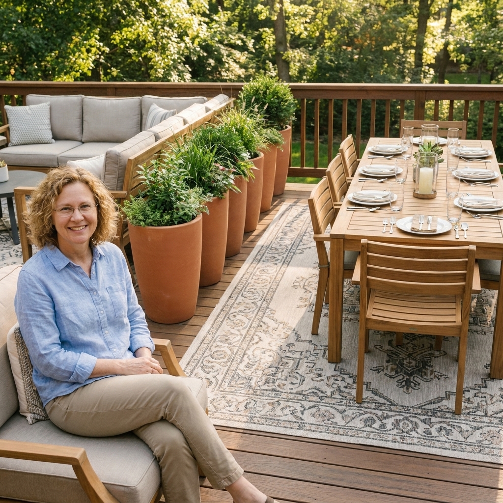 Dining and Lounging Zones on a Large Deck