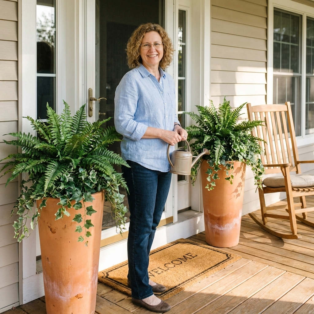 Styling UV-Resistant Faux Plants on Your Front Porch