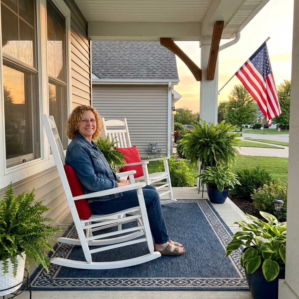 Subtle Patriotic Front Porch Decor for Summer