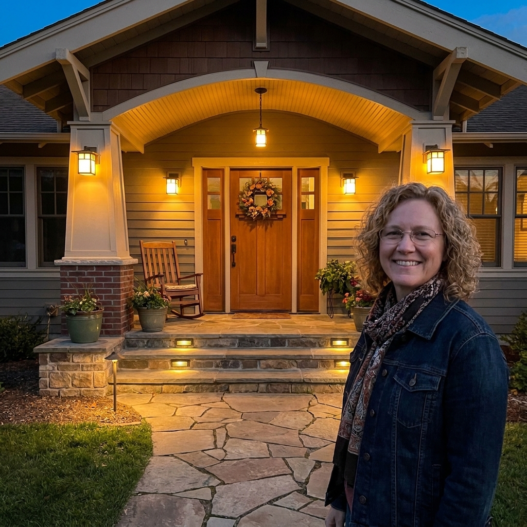 Layered Front Porch Lighting